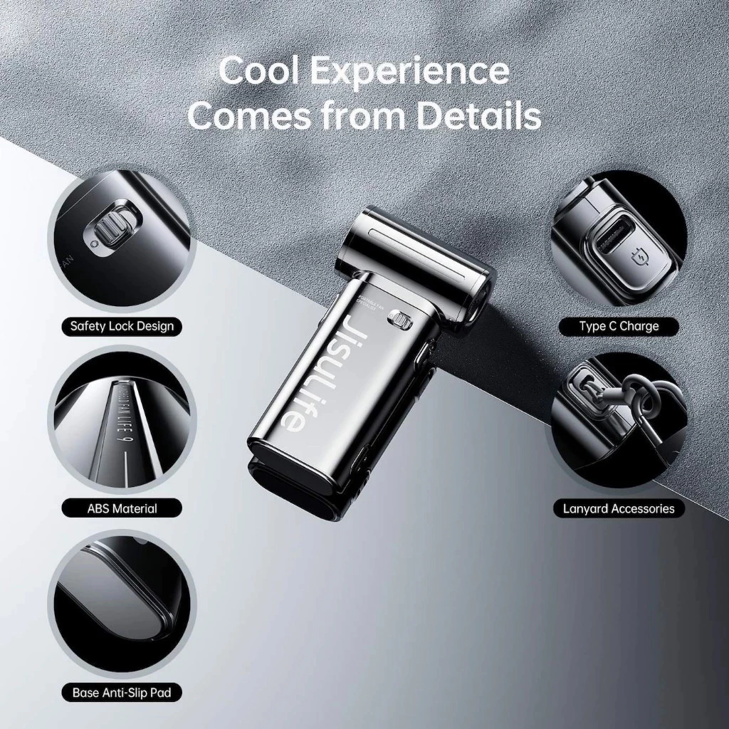 JisuLife Handheld Fan Life9 Chrome ดลมแบบพกพา ขนาดเล็ก  5000mAh ใช้งานได้ 18 ชั่วโมง thumbnail 6