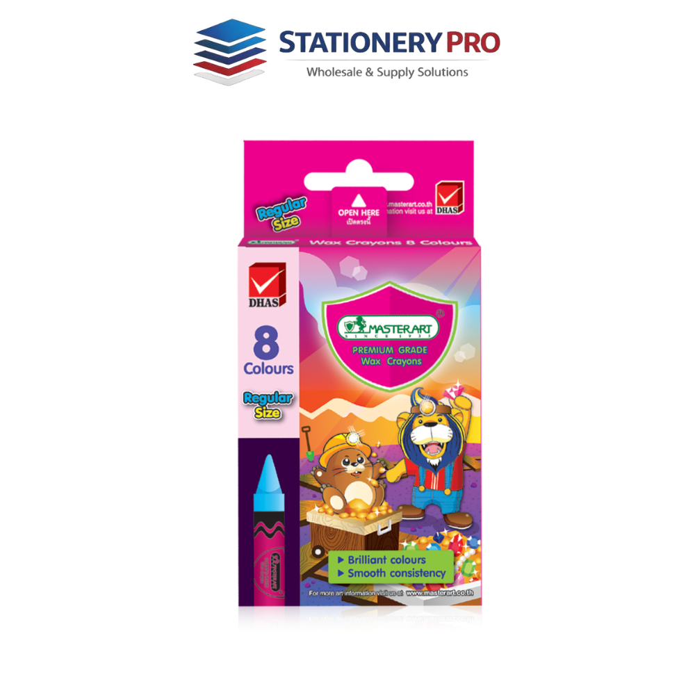 Master Art สีเทียนสำหรับเด็ก สีเสริมพัฒนาการ ขนาดกลาง 8 สี (จำนวน 1 กล่อง)