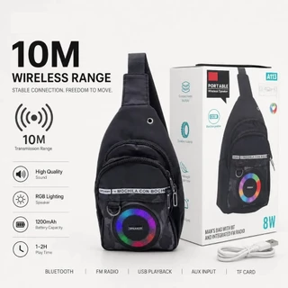 กระเป๋าสะพายลำโพง กันฝน Bluetooth RGB รุ่น A113 เสียงดัง เบสแน่น รองรับ USB/TF Card Bluetooth speaker