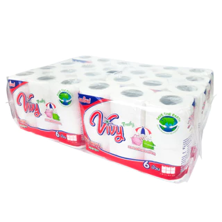 กระดาษทิชชู่ม้วนวีวี่ Vivy 1 โพลี 48 ม้วน (Box Vivy Red Roll) เป็นมิตรต่อสิ่งแวดล้อม
