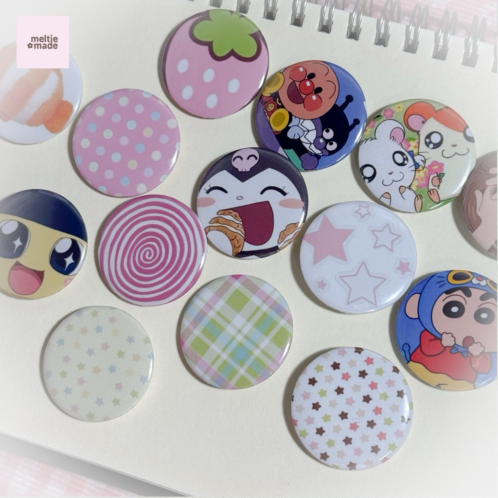⭐japan button badge⭐ เข็มกลัด สไตล์ญี่ปุ่น #aa ทำจากโลหะ ขนาด 32/37/44/58 mm 🇹🇭 ส่งจากไทย