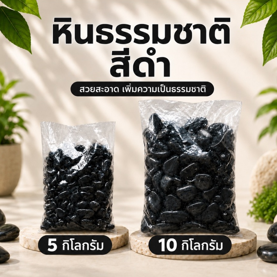 ราคาโรงงาน หินดำเงา หินดำด้าน 2-3 3-5 ซม หินแต่งสวน หินโรยกระถางต้นไม้ หินธรรมชาติ หินตกแต่ง