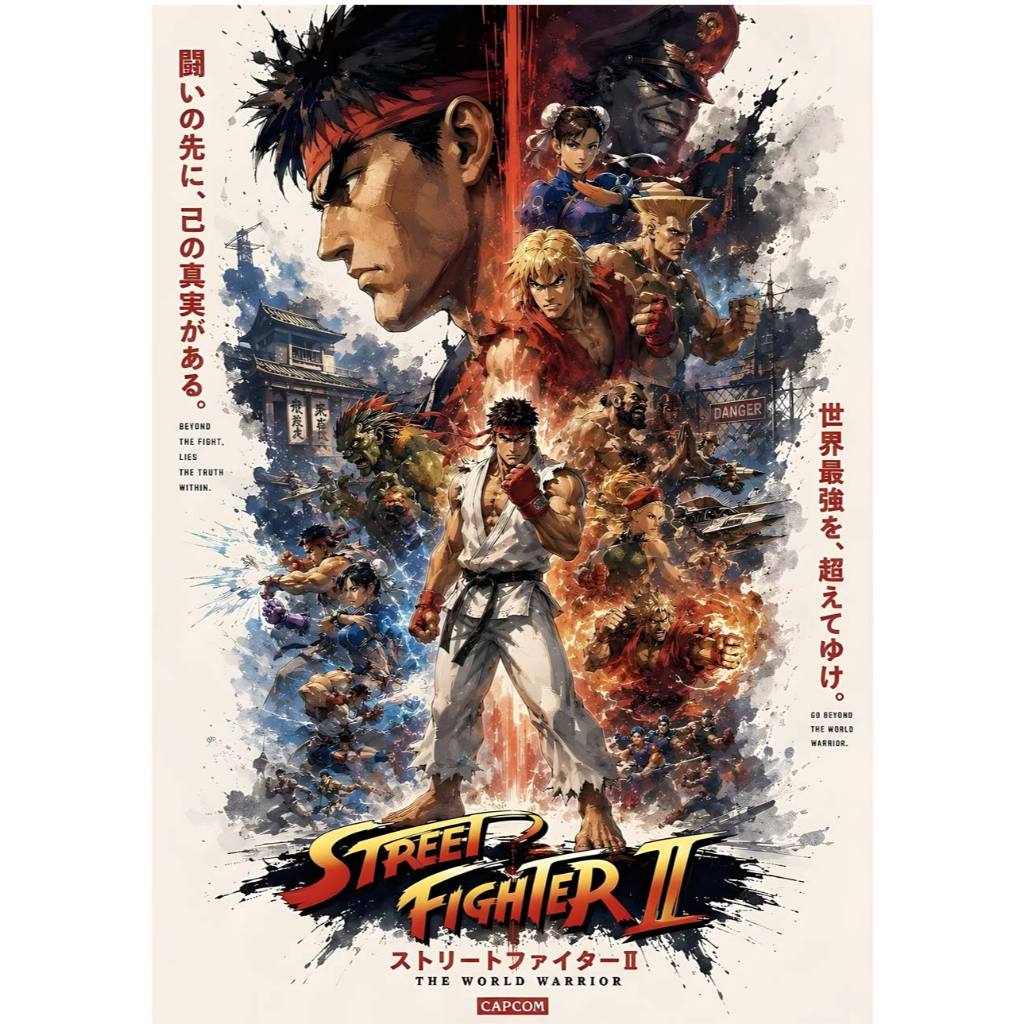 โปสเตอร์ เกม สตรีทไฟท์เตอร์ STREET FIGHTER II POSTER 11.5"x16.5" นิ้ว A3 Japan Fighting Game