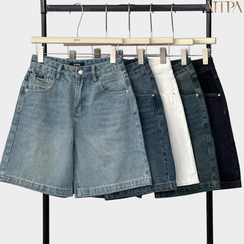 Atipashop - Denim Bermuda Shorts (#AA6016) | กางเกงยีนส์ขาสั้นทรงเบอร์มิวด้า เนื้อผ้ายีนส์นิ่มใส่สบาย