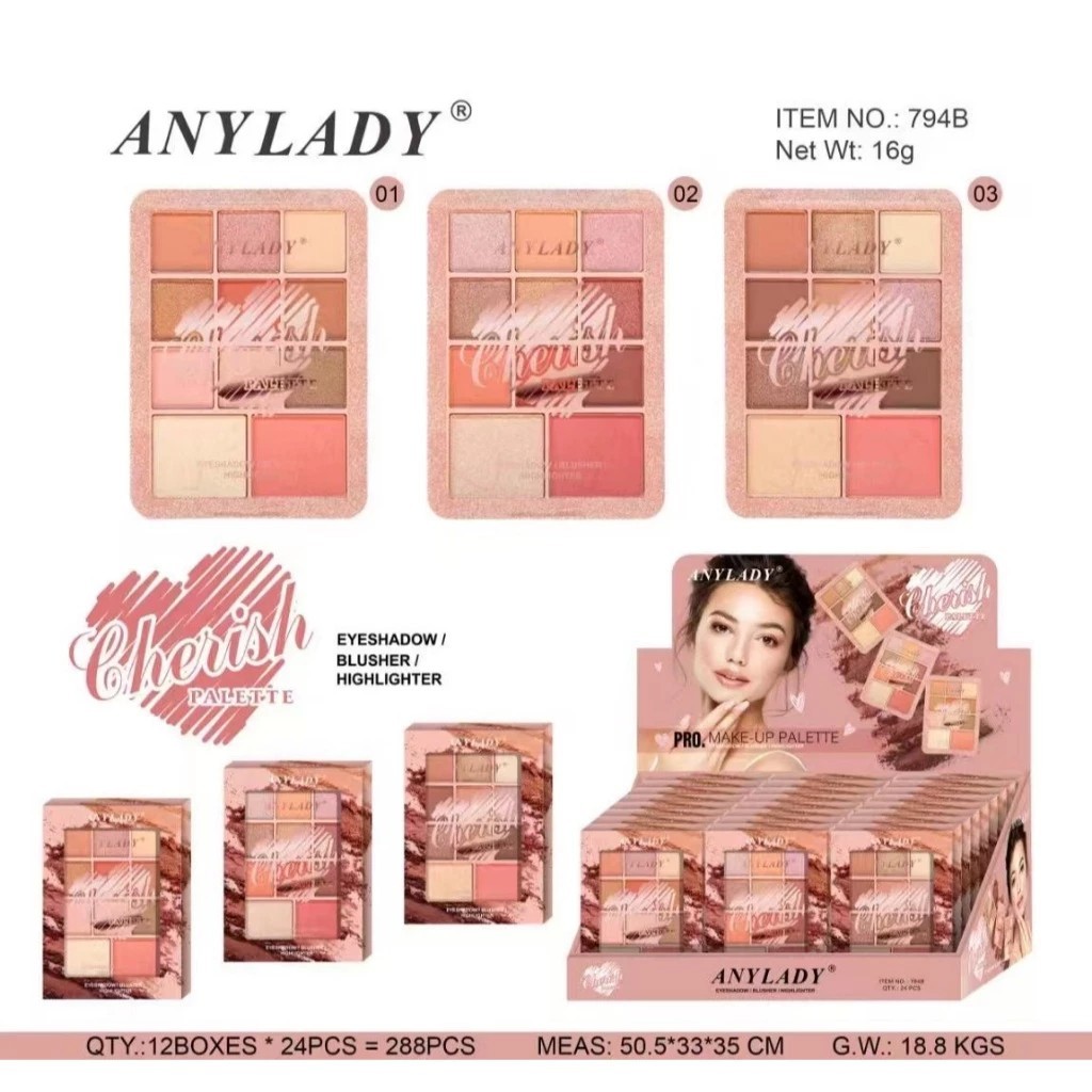 ANYLADY พาเลทอายแชโดว์ บลัชเชอร์ ไฮไลท์ 11 เฉดสี No.794B