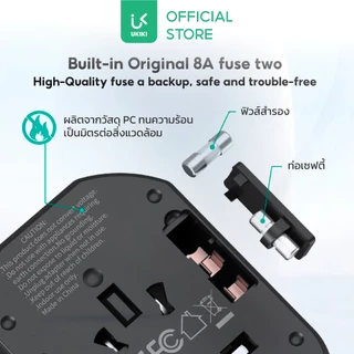 [หัวปลั๊กท่องเที่ยว] UKIKI KTA45W Universal Travel Adapter หัวแปลงปลั๊กไฟ ชาร์จPD45W พอร์ต USB-A x2 ช่อง / Type-C x3