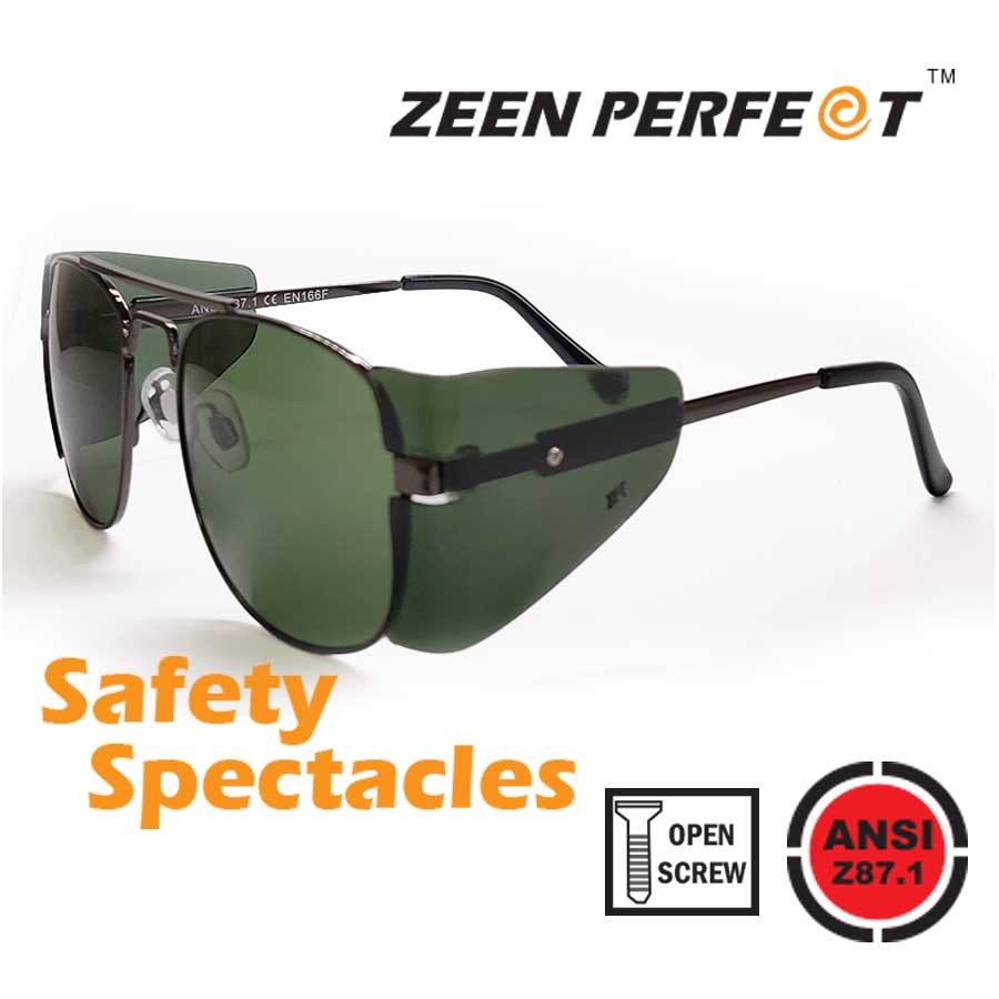 แว่นตาเซฟตี้ ZPF 9218 (AO style) กรอบโลหะ มีกระบังด้านข้าง