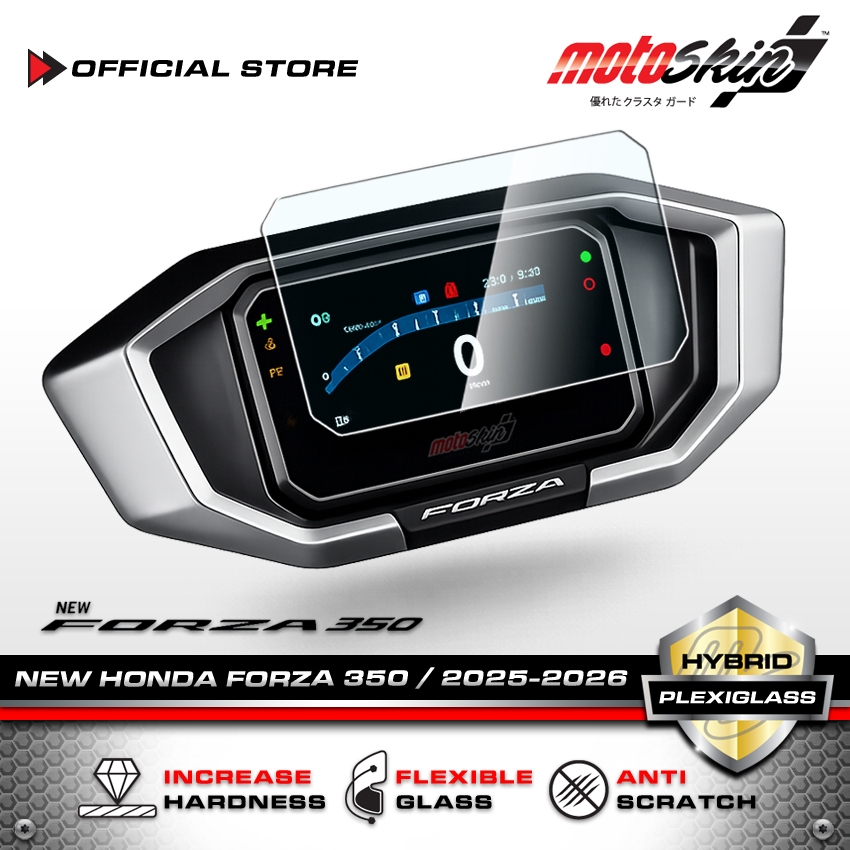 motoSkin ฟิล์ม Plexiglass กันรอยหน้าปัด NEW! HONDA FORZA 350 ปี 2026 *TFT ROADSYNC Protection Film