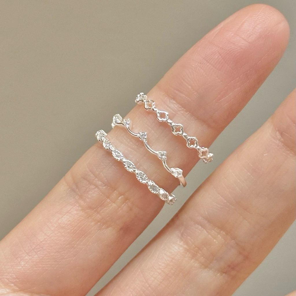 winterwinter silver925 : แหวนเงินแท้925 ประดับเพชร cz (ไซส์แหวนปกติ - แหวนนิ้วก้อย)