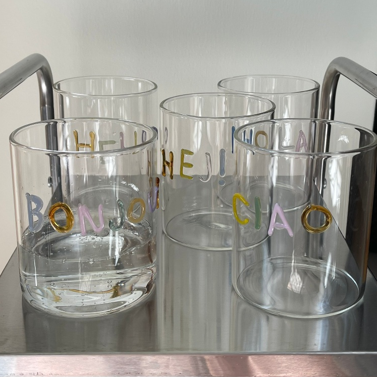 BON BON projects - hello series - แก้วตัวอักษรสวัสดีนานาชาติ