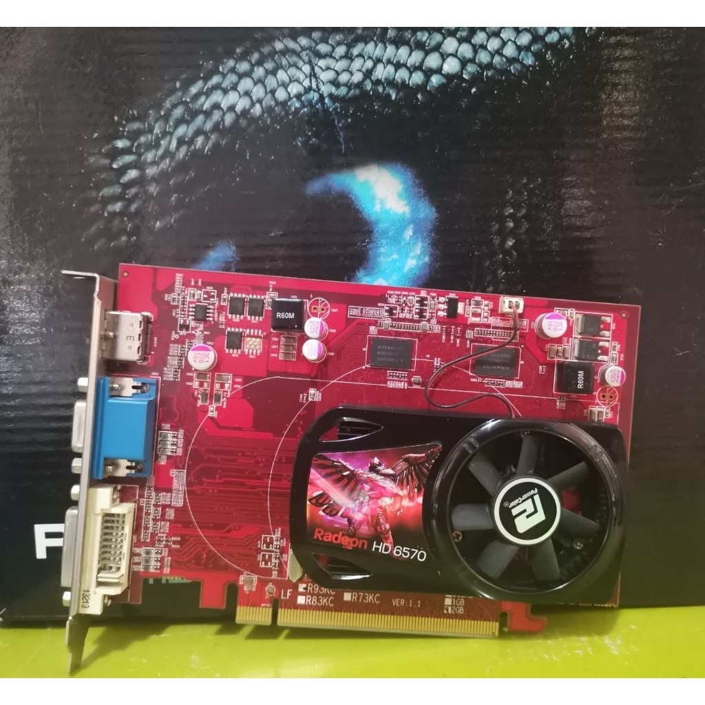 การ์ดจอ Powercolor รุ่น AMD Radeon HD 6570  2GB DDR3 ไม่ต่อไฟเลี้ยง (no box) สินค้ามือสอง ไม่มีกล่อง