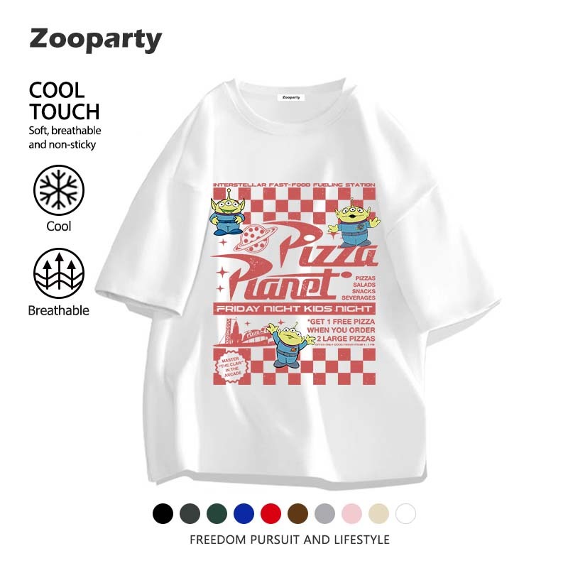 เสื้อยืด Toy Story หลวมและสะดวกสบาย ใหม่ ใส่สบาย นุ่ม เสื้อยืดแขนสั้นพิมพ์ลายการ์ตูน(พร้อมส่ง)