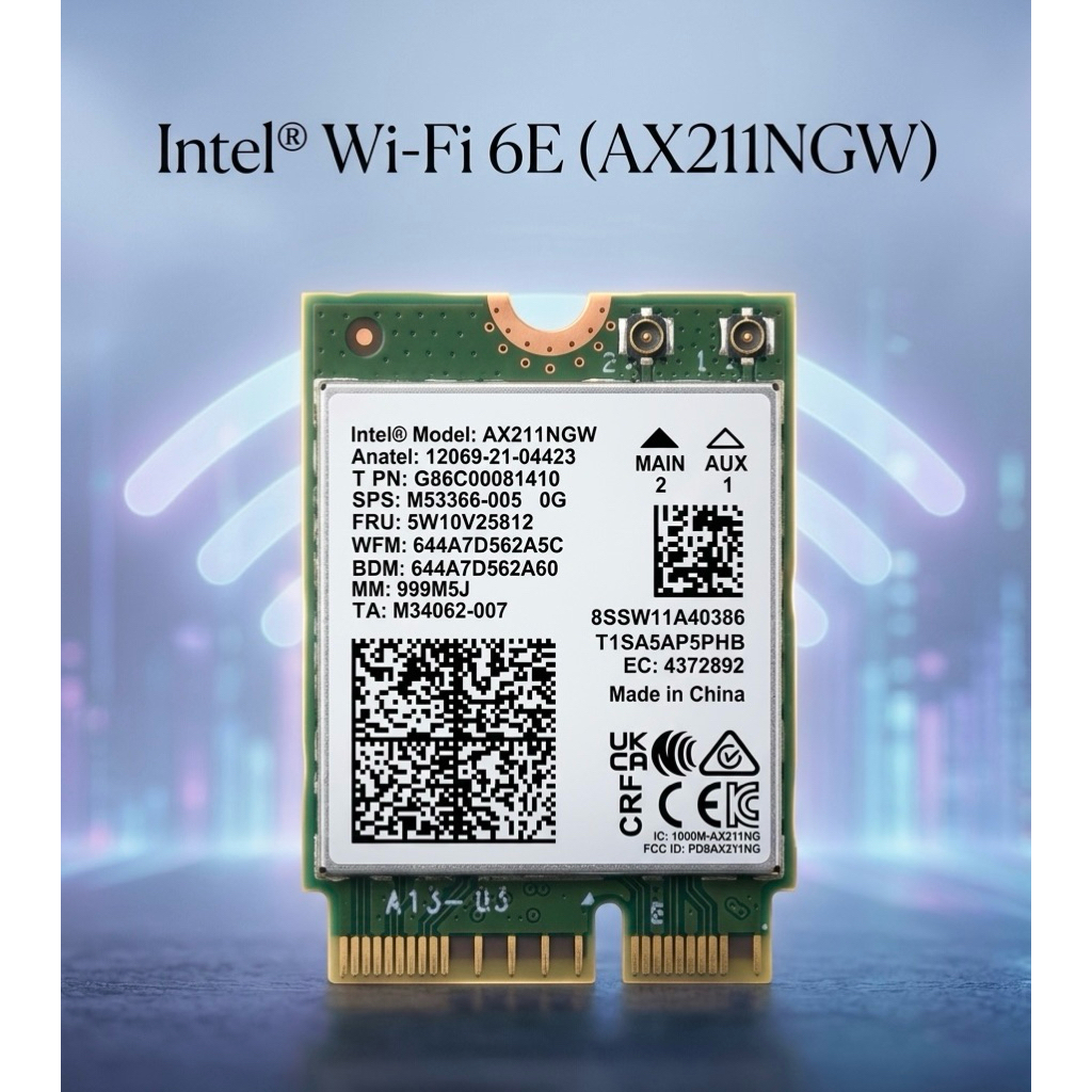 การ์ด WiFi 6E Intel AX211 NGW บลูทูธ 5.3 รองรับ Windows 10/11 (64bit)