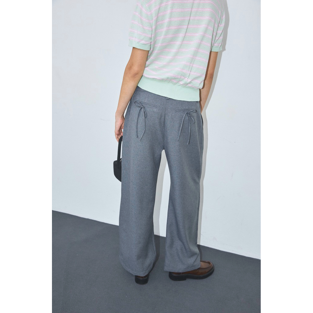 I AM KELLY กางเกงขายาว Oversized Trouser(สีเทาส่ง22/9)