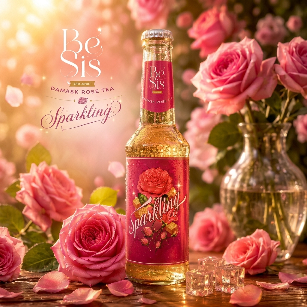 BeSis Craft Soda Sparkling ชากุหลาบออร์แกนิค  ผสมน้ำผึ้งแท้ (Organic Real Rose Tea)