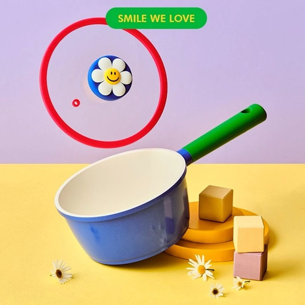 Glasslock X Wiggle Wiggle: หม้อด้ามเดี่ยว ขนาด 18 ซม. น้ำหนักเบา น่ารัก