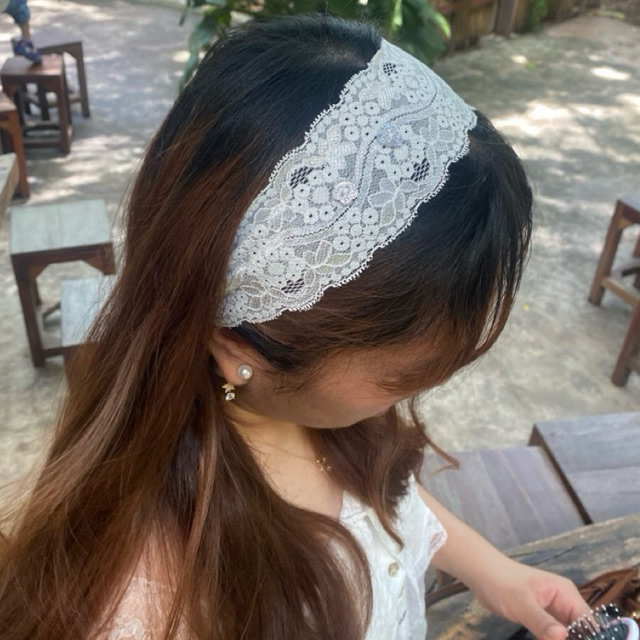 ที่คาดผมลูกไม้ ติดจี้หัวใจ ดอกไม้ 🌸 งานแฮนด์เมด Head Band