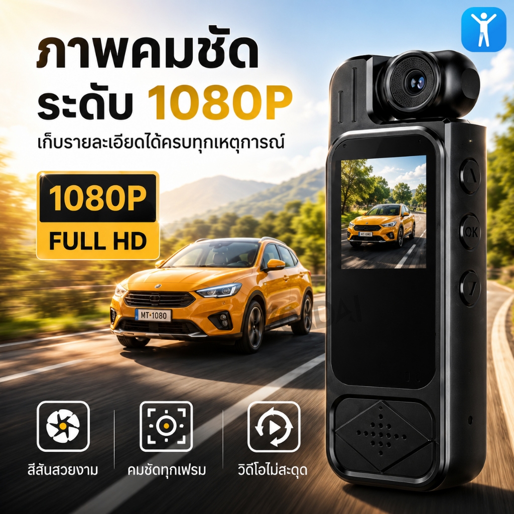 กล้องขนาดเล็กพร้อมกระเป๋าหน้าจอ เครื่องบันทึกแบบพกพา Back Clip Camera HD IR Night Vision แบบพกพาบังคับใช้กฎหมาย
