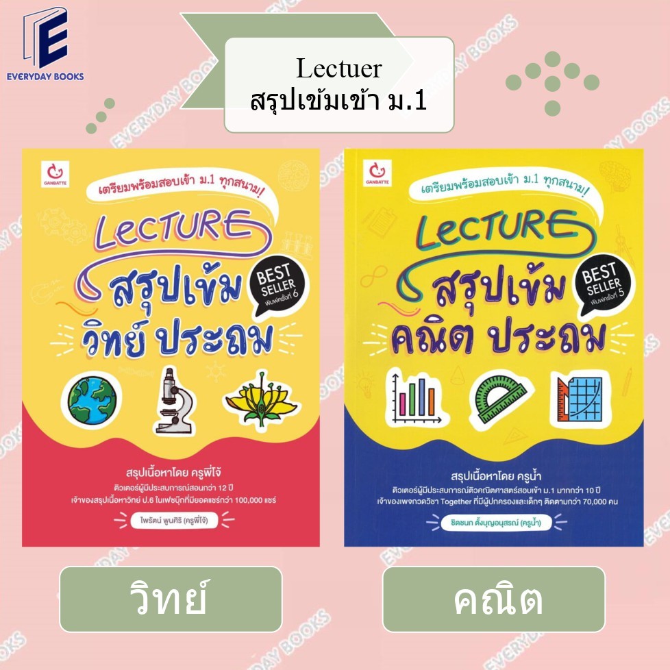 พร้อมส่ง หนังสือประกอบการเรียน Lecture สรุปเข้ม วิทย์+คณิต ประถม แยกเล่ม