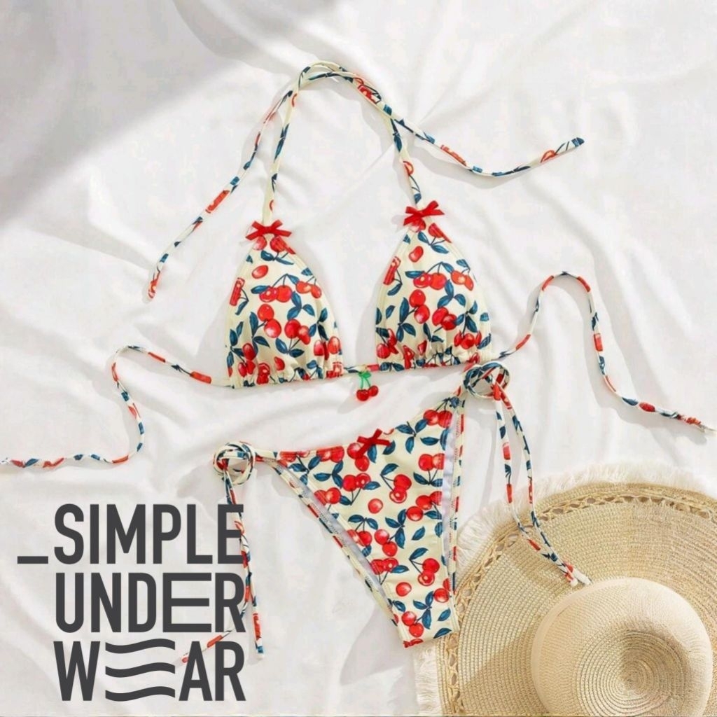 453 Simple Underwear bikini บิกินี่ ลายเชอร์รี่