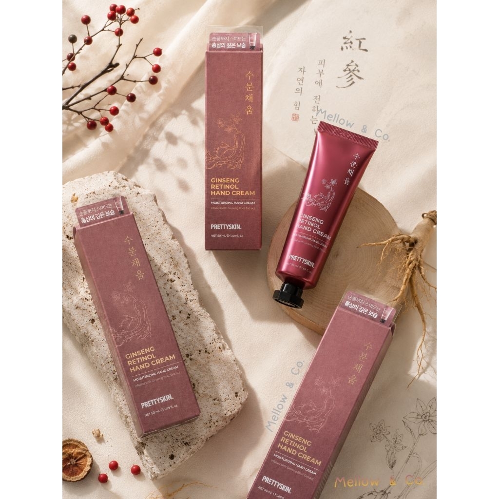 พร้อมส่ง ของแท้100% 🇰🇷 PrettySkin Ginseng Retinol Hand Cream 50 ml ครีมทามือโสมจากเกาหลี ของแท้ 100%