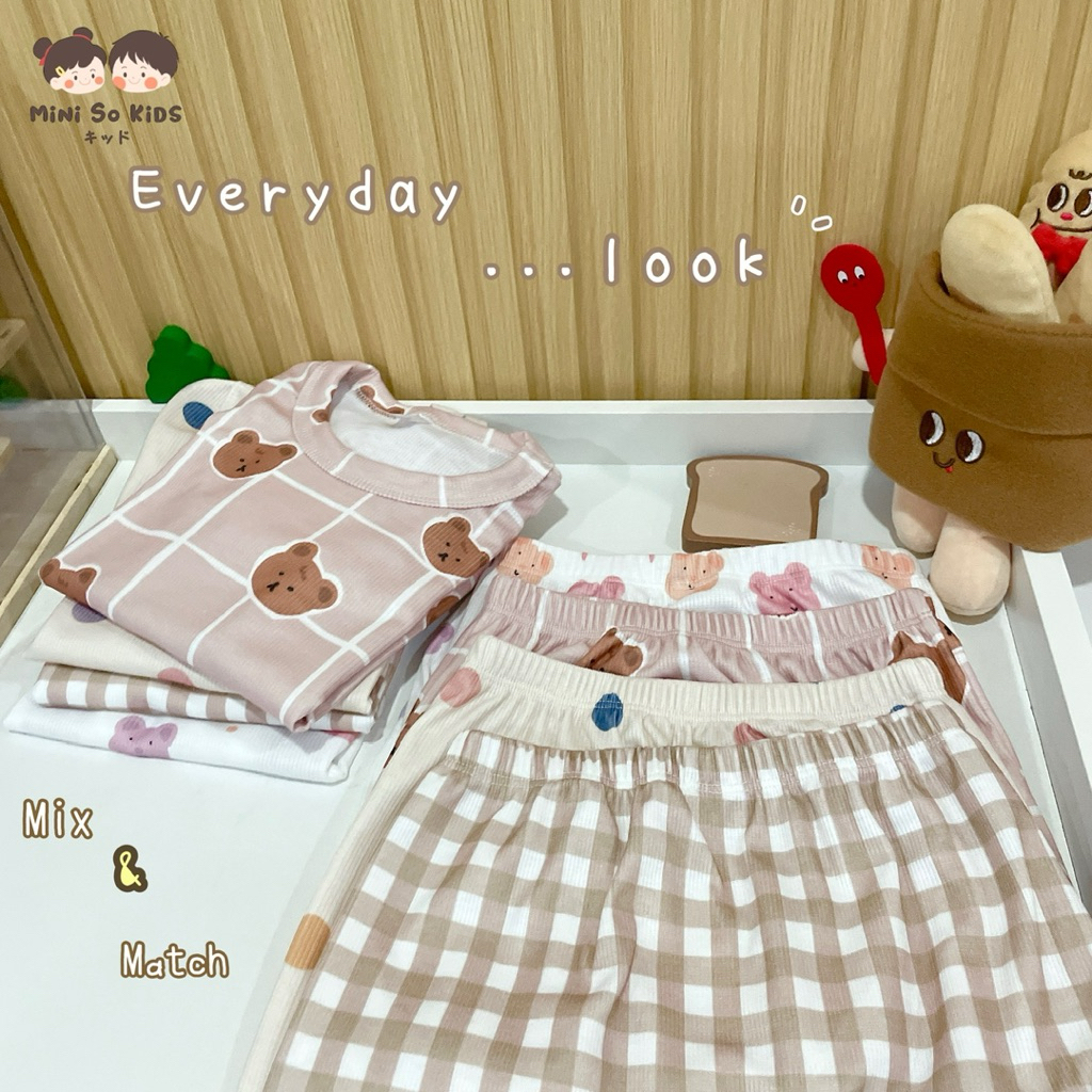 เสื้อยืดเด็ก กางเกงเด็ก ชุดเด็ก Happy look ใสบาย ลายน่ารัก👦🏻👧🏻