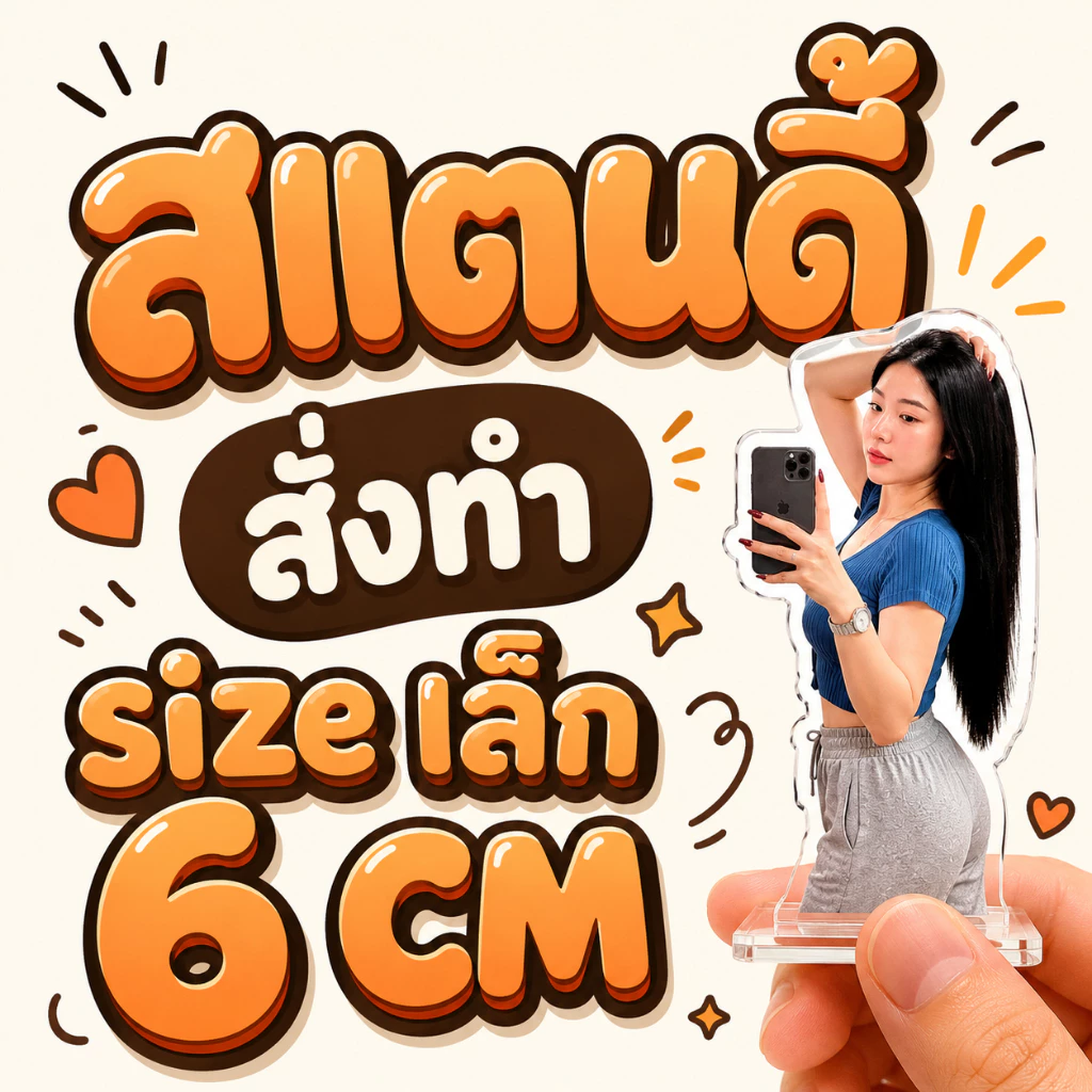 สแตนดี้อะคริลิคสั่งทำ ส่งรูปแชท ขนาด 6 CM