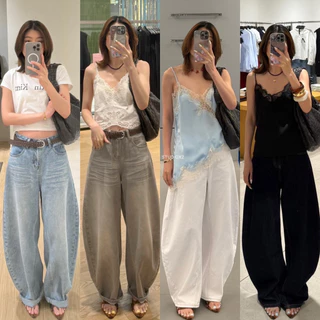 🔖StudioX2 #N9009 BARREL JEANS กางเกงขาโค้ง สียีนส์ฟอกเฟค ทรงสวยเป๊ะ เน้นเก็บทรง ผ้ายีนส์เนื้อนิ่ม ใส่ไม่อ้วน