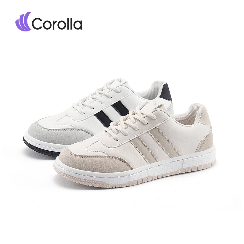 Corolla รองเท้าผ้าใบทรงลำลองสำหรับผู้หญิง ทรงแฟชั่นคลาสสิก น้ำหนักเบา พื้นกันลื่น พื้นนิ่มซัพพอร์ตส้นเท้าได้ดี