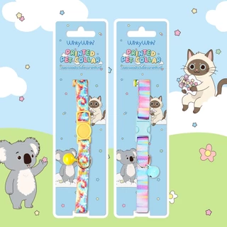 Winky Wink ปลอกคอแมว มีกระดิ่ง ปลอกคอสัตว์เลี้ยง ปลอกคอเซฟตี้ ปรับขนาดได้ ปลอดภัยสำหรับน้องแมว สวมใส่สบาย