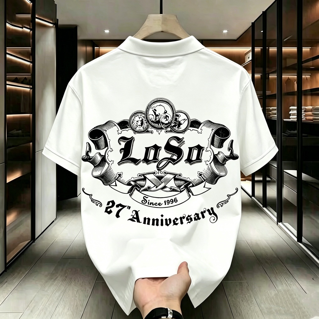 โปโลสีขาวลายโลโก้วงLosoครบรอบ27ปี ดีไซน์วินเทจเหมาะแฟนวงร็อกไทยไปคอนเสิร์ต มีไซส์Sถึง3XL