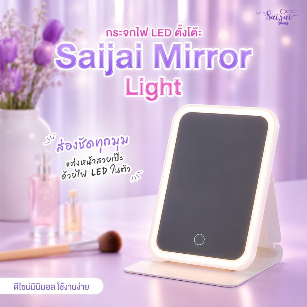 ✨ Saijai mirror light กระจกไฟ LED ตั้งโต๊ะ ✨