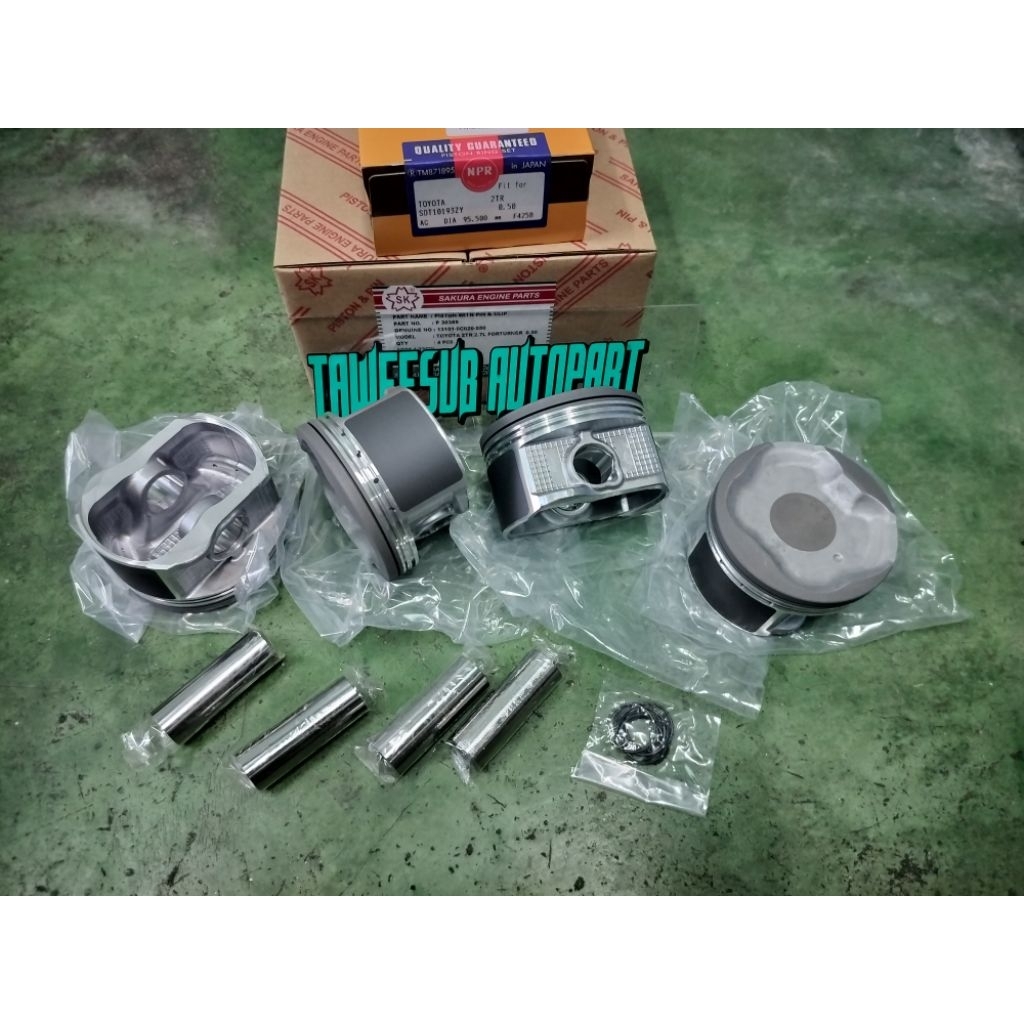 ลูกสูบ+แหวนลูกสูบ 2TR-FE STD โอเวอร์ไซส์ 0.50 1.00 เครื่อง2.7 VIGO COMMUTER FORTUNER VENTURY เบนซิน 