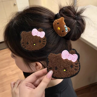 【พร้อมส่งจากไทย】Cute Kitty Magic Hair Clip กิ๊บติดผมหน้าหมีโบว์ชมพู ผ้าขนนุ่ม กิ๊บซ่อนผมเก็บผมด้านข้าง สไตล์คิ้วท์เกาหลี