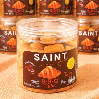 Saint Smiley เซทของขวัญ ครัวซองต์อบกรอบ คละรสชาติ 4 กระปุก แถมฟรีตตุ๊กตาน้องแซงต์ 1 ตัว ของขวัญวันแม่,ของฝากผู้ใหญ่
