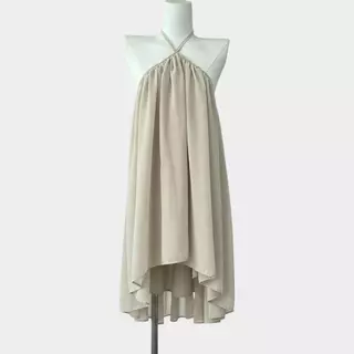 Atipashop - Ariel Mini Dress | เดรสชีฟอง ทรงฮอลเตอร์ ดีไซน์คอไขว้ ผ้าพลิ้ว หลายเลเยอร์