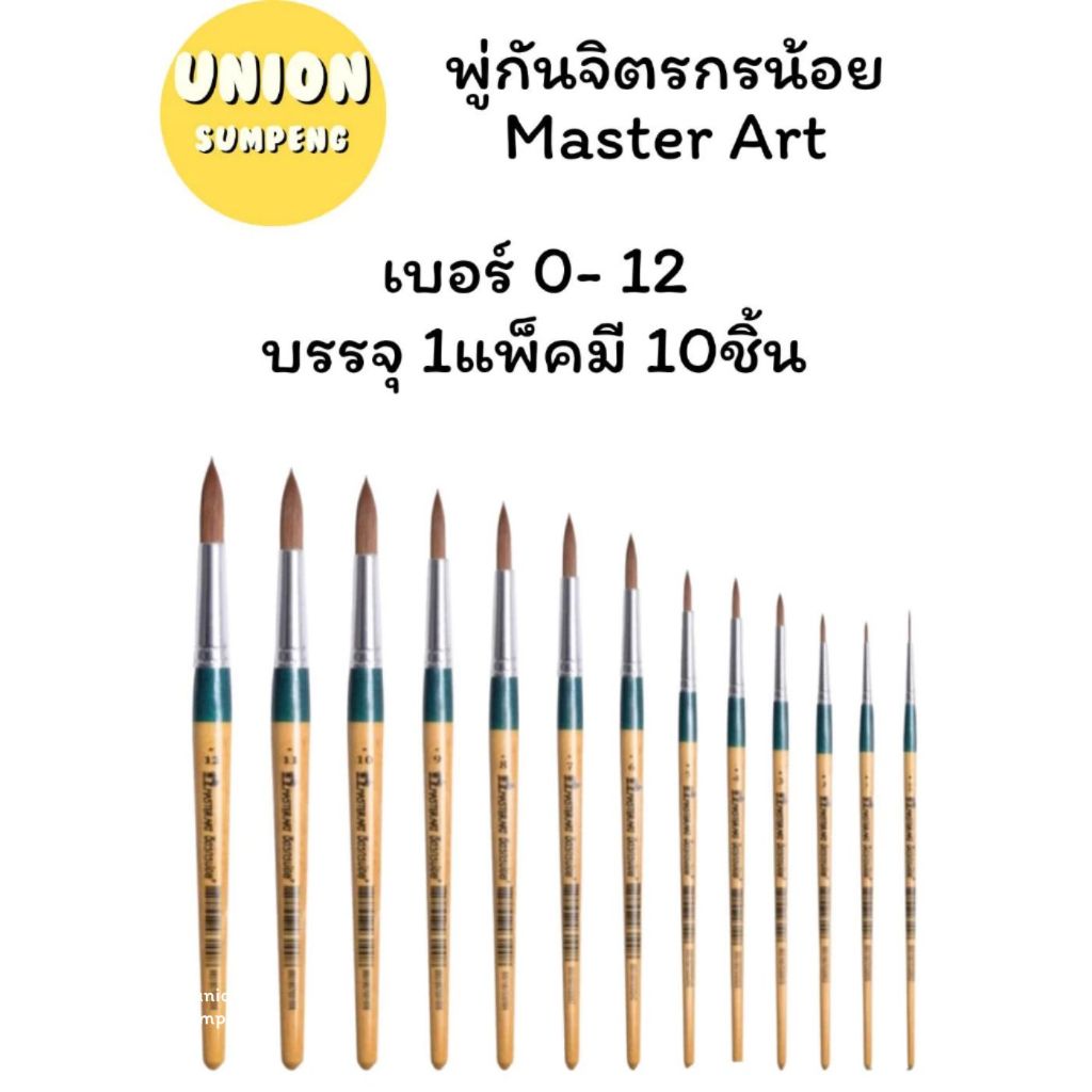 (USP)⚡️ส่งไว⚡️(แพ็ค10ด้าม) Master Art PAINT BRUSH ภู่กัน พู่กันกลม ระบายสีน้ำ เบอร์ 7-12 มาสเตอร์อาร์ต พู่กัน