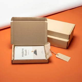 กล่องหนังสือ กรอบรูป A5 กระดาษลูกฟูก 3 ไซส์ ใส่หนังสือนิยาย พ็อคเก็ตบุ๊ค กล่องพัสดุ กล่องหูช้าง ไปรษณีย์