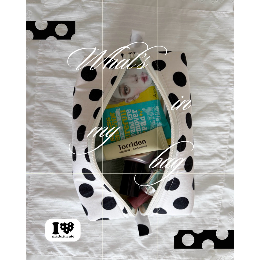 Made.it.cute  ~ POLKA DOT กระเป๋าเครื่องสำอางแฮนด์เมด