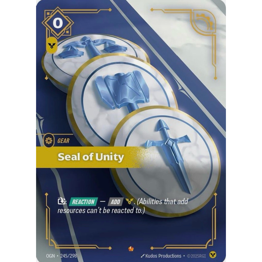 💯 พร้อมส่ง ENG OGN Seal of Unity Riftbound Official TCG Riot TRADING CARD GAME