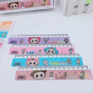 ไม้บรรทัดใส ลายการ์ตูน 15cm ขอบคลื่น น่ารัก ของใช้โรงเรียน นักเรียน ใส่ซองแบบฝึกหัดได้ พกพาง่าย