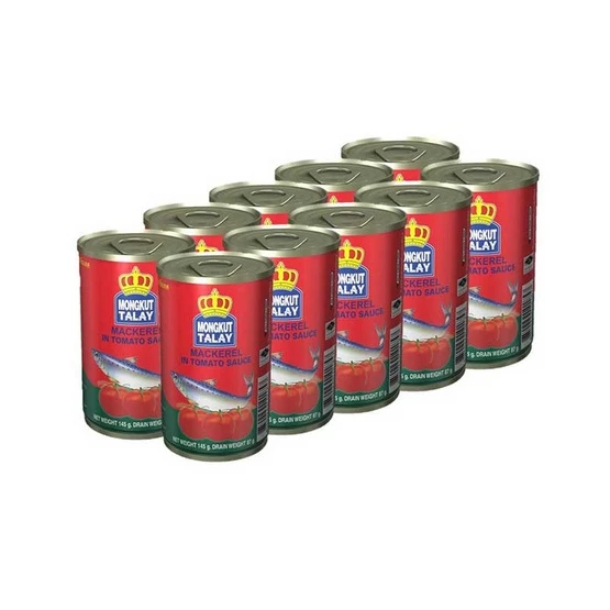 มงกุฎทะเล ปลาแมคเคอเรลในซอสมะเขือเทศ 145 กรัม (แพ็ก 10 กระป๋อง)