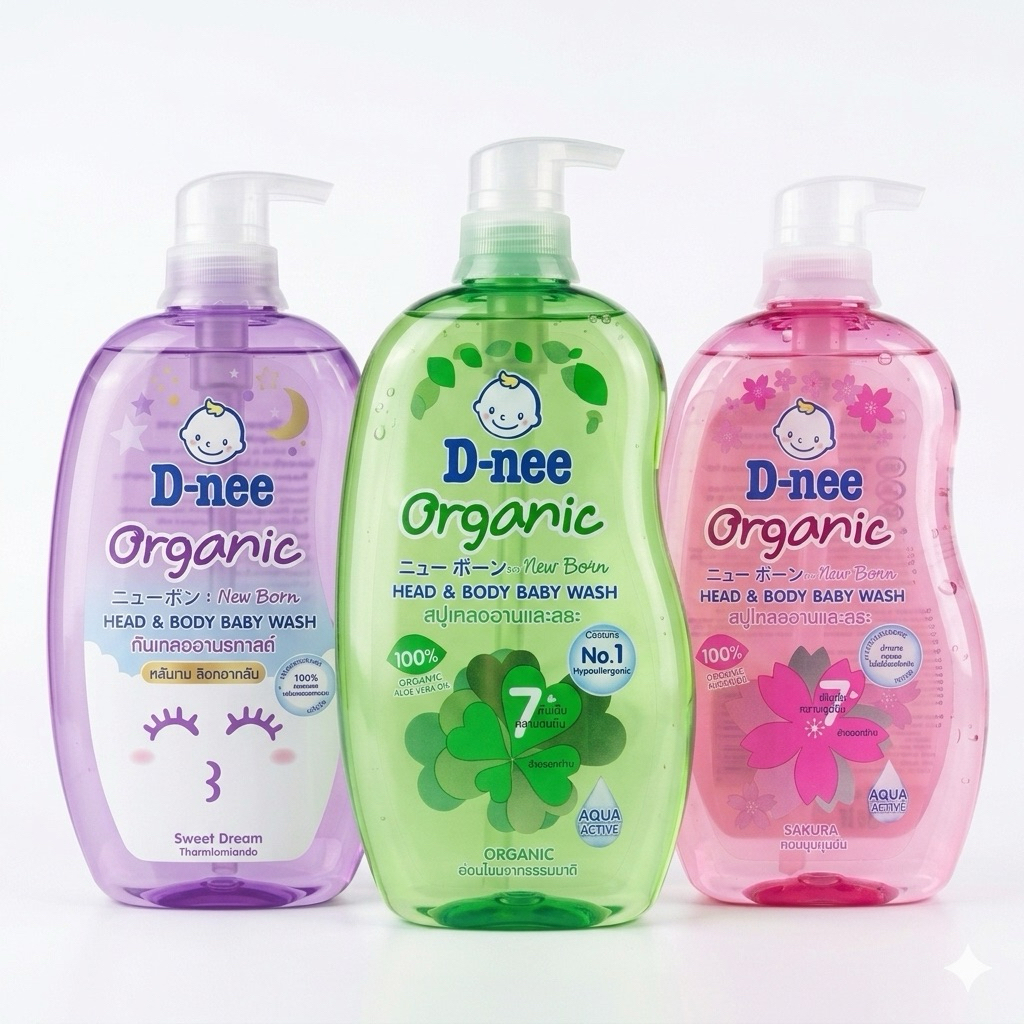 [เซ็ท2ขวด] D-nee ดีนี่ ออร์แกนิค สบู่เหลวอาบและสระ สบู่เหลวอาบนํ้าเด็ก สบู่เหลวอาบสระ (ขนาด 380x2 มล.)