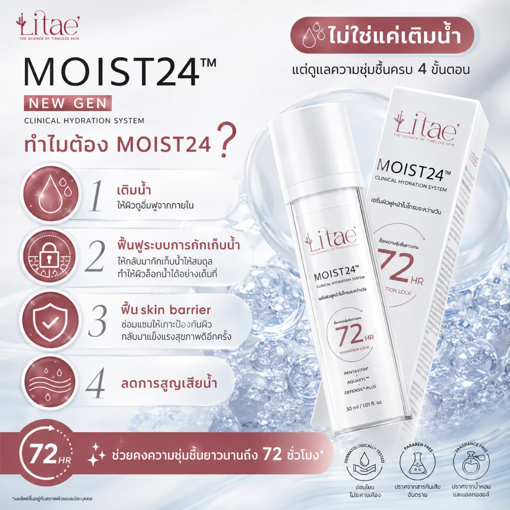 ลิเต้ มอยส์ 24 เซรั่ม LITAE [ MOIST 24 NEW GEN ] มอยส์บำรุงผิวหน้า - สกินแคร์ thumbnail 5