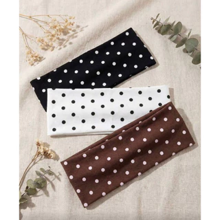 (พร้อมส่ง✨)ที่คาดผมลายจุด Polka Dot สไตล์เกาหลี แฟชั่น ผ้ายืด ใส่สบาย 🩰🌼