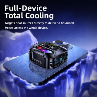 GOOJODOQ Phone Cooler ระบายความร้อนได้อย่างรวดเร็ว คลิปแม่เหล็ก ปรับระดับได้ 3ระดับ เอฟเฟกต์แสง RGB