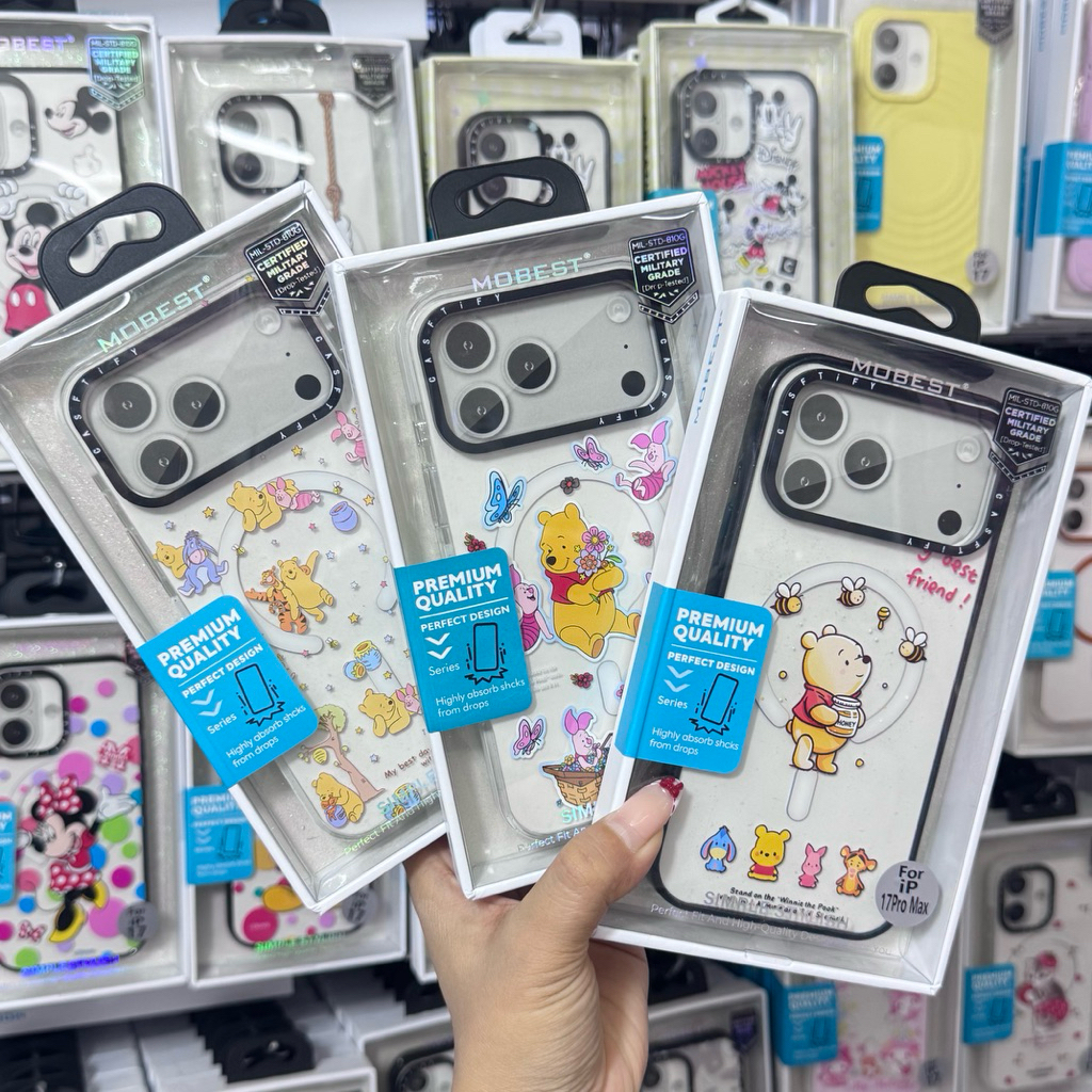 Mobest (เคสลายมาใหม่) เคสแม่เหล็กชาร์จได้ พิมพ์ลายหมีพูห์ for IP17promax 17 16promax IP15