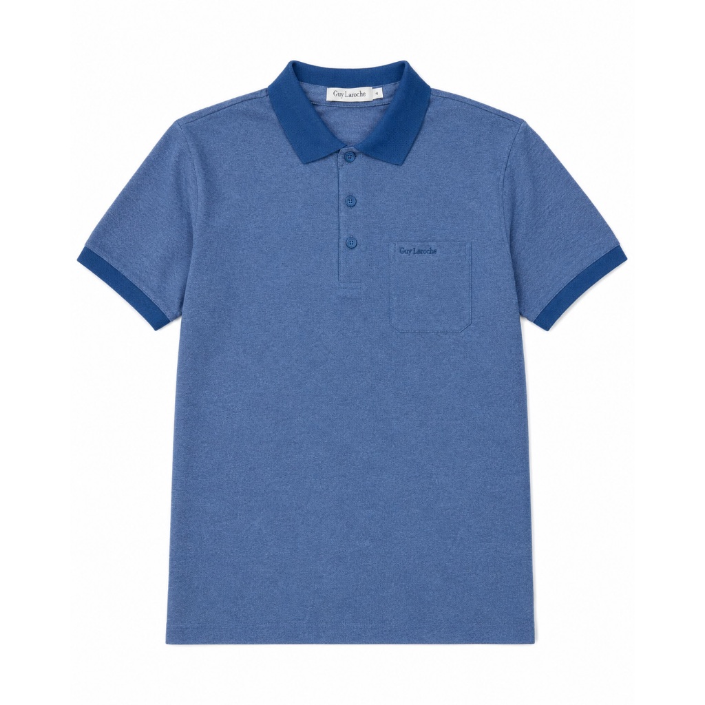 Guy Laroche เสื้อโปโลแขนสั้น คอปก ใส่สบาย ระบายอากาศได้ดี ทรง Extra FIT สีกรม รุ่น BKL6316S6NV