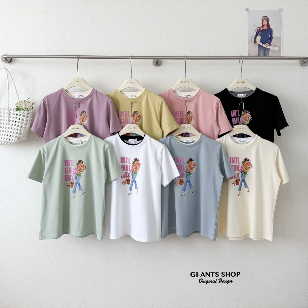 GI-ANTS(GI-715)เสื้อยืดคอกลมแขนสั้น  cottonนุ่มรอบอก : 36”-38” คอ2ชั้น งานสกรีน คอกลมสไตล์ Basic
