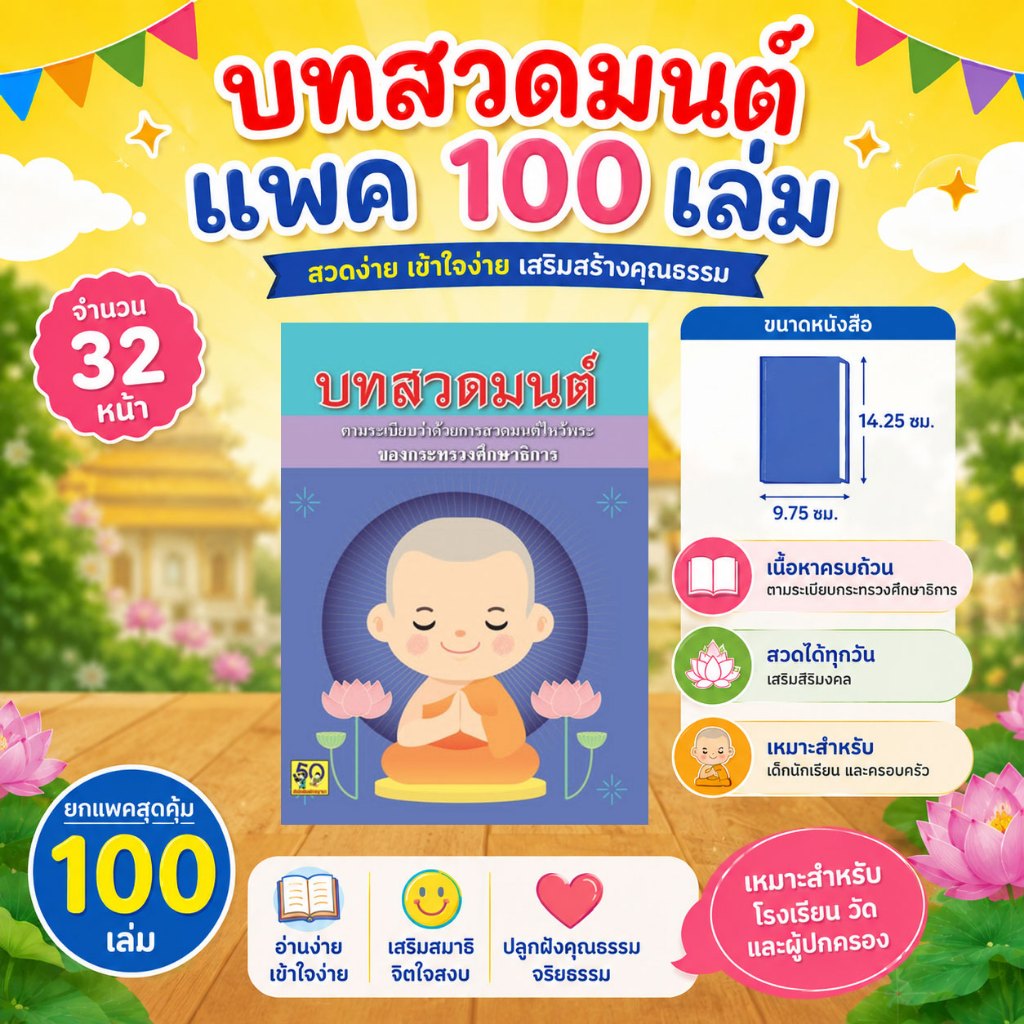 Aksara for kids หนังสือบทสวดมนต์ แพค 100 เล่ม